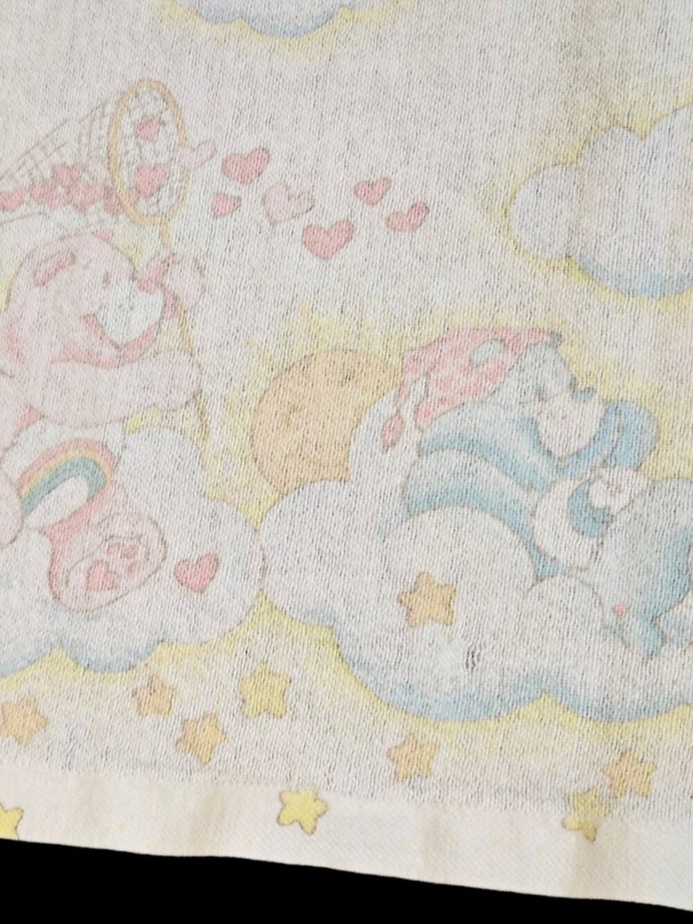 VTG Care Bears Baby Receiving Blanket Pastel Beacon 80s Rainbows
